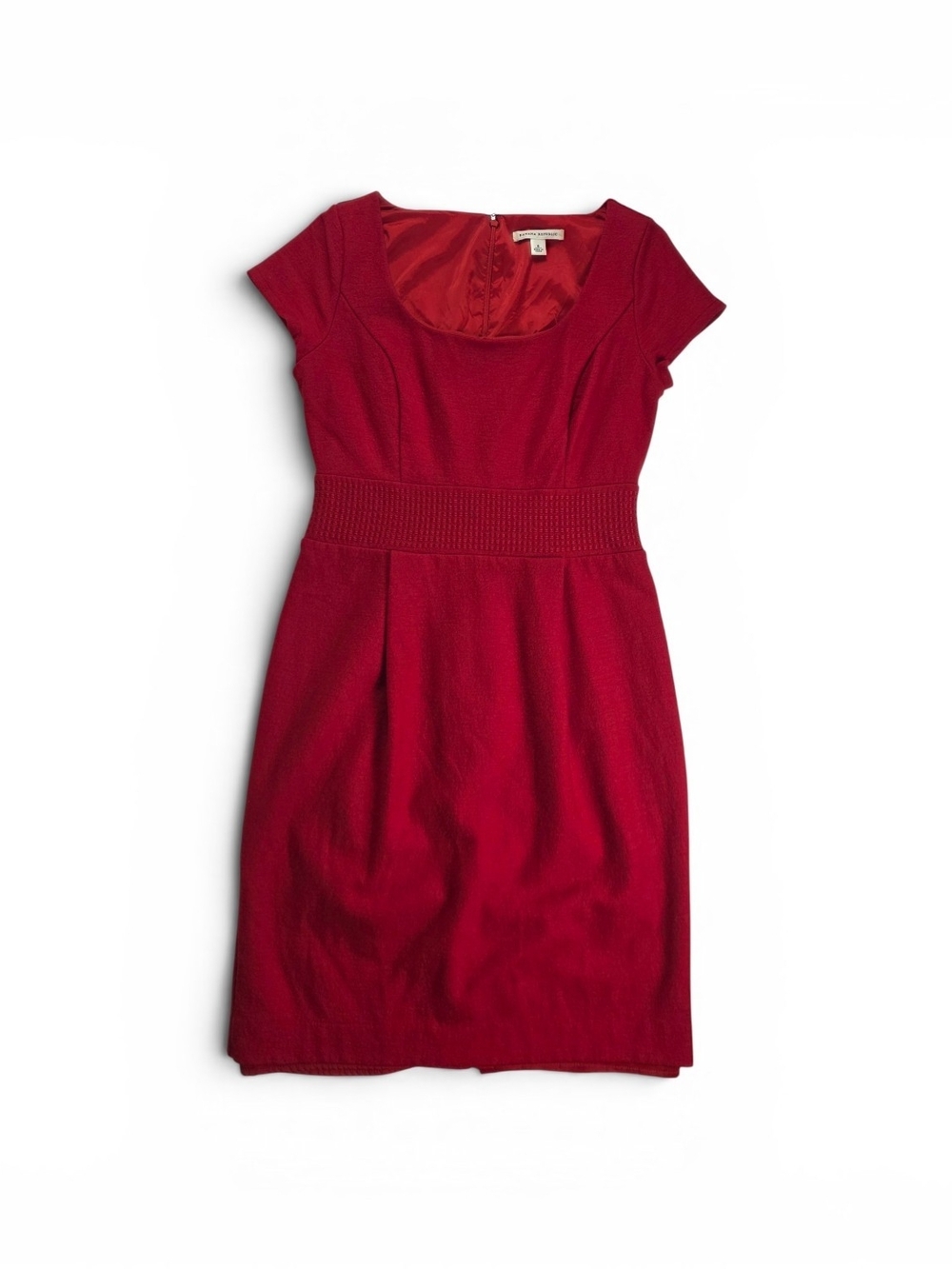 Banana Republic Square-Neck Midi Dress in Deep Red - Picture 2 of 7